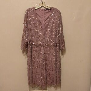 Charlotte Russe Mauve Sequin Midi Dress